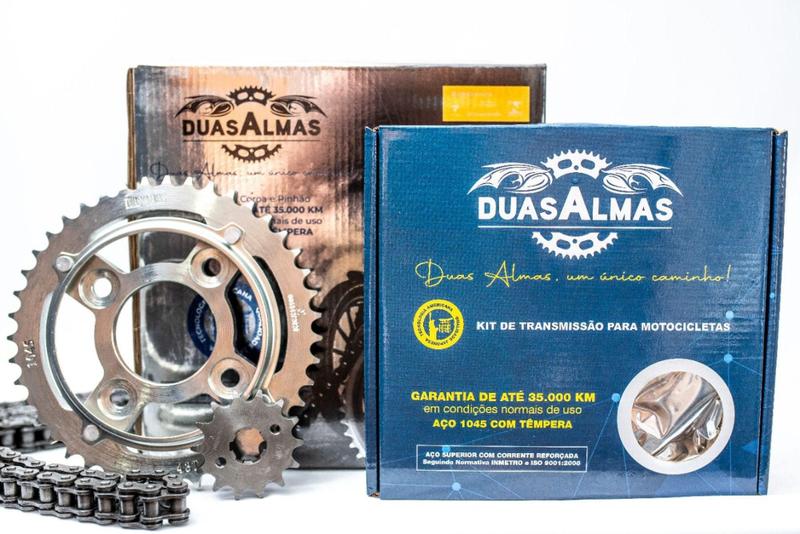 Kit Relação Cb 250 Twister 2016/ Diante Aço 1045 - DUAS ALMAS Menor preço em Kit Relação Cb 250 Twister 2016/ Diante Aço 1045 - DUAS ALMAS