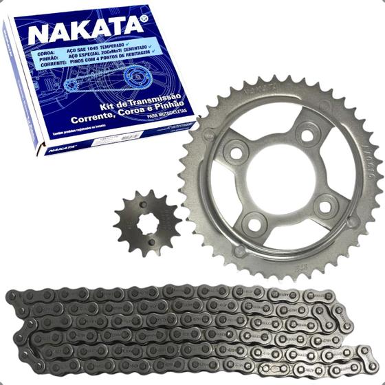 Imagem de Kit Relação Coroa Pinhao Corrente Nakata Honda CG 125 FAN 2009 A 2018