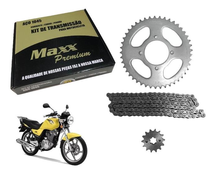 Imagem de Kit relação de transmissao Suzuki Yes 125 Intruder 125 Katana 125 43/14 Aço 1045 - 428H X 116L maxx premium