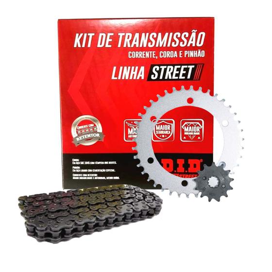 Imagem de Kit Relação Did C/ Retentor Tornado Xr 250 Aço 1045