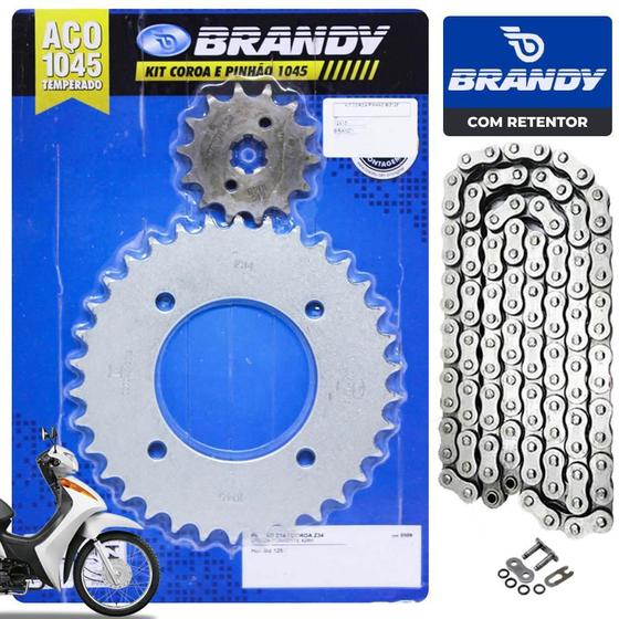 Imagem de Kit Relação Honda Biz 100 2012 A 2016 Com Retentor Brandy