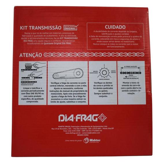 Imagem de Kit Relação Moto Honda Cb300 Transmissão Dft-04520 Dia-Frag