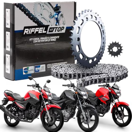 Imagem de Kit Relaçao Riffel Com Retentor Ybr Factor 150 125 Fazer 150 2021 2022 2023 2024 2025