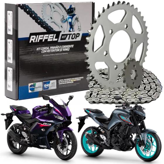 Imagem de Kit Relaçao Riffel Yzf R3 Mt03 C Retentor 1045 2016 2017 2018 2019 2020 2021 2022 2023 2024