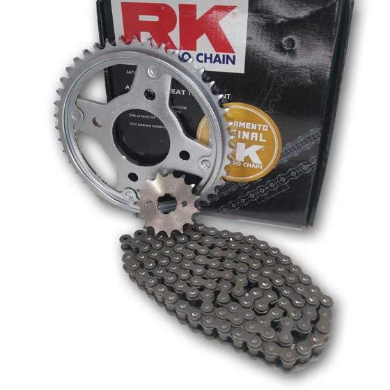 Imagem de Kit Relação RK Honda BROS160 XRE190 2015-2020 C/RETENTOR - RK CHAIN