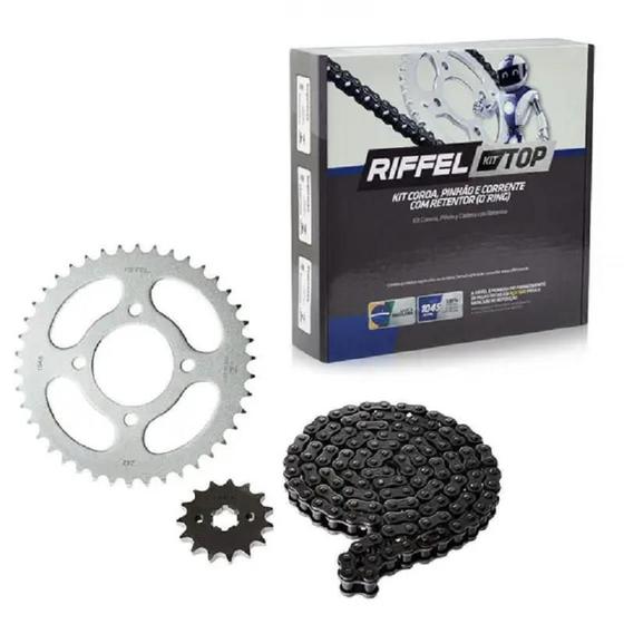 Imagem de Kit Relação Titan Cg Fan125 14/18 Aço 1045 Riffel + Retentor