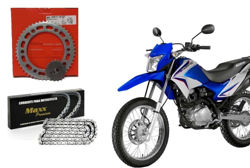 Kit Relação Coroa Pinhão Moto Yamaha Xtz 150 Crosser 14 a 18 Vaz