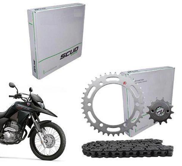 Imagem de Kit Relação Tração Transmissão Corrente Coroa Pinhão Scud 1045 Xre 300 13D 39D 520HX104L 10530036