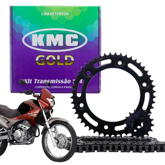 Imagem de Kit Relação Tração Transmissão Nx 400 Falcon 99 2000 2001 2002 2003 2004 2005 2006 2007 2008 2009 2010 A 2015 Com Retentor Kmc