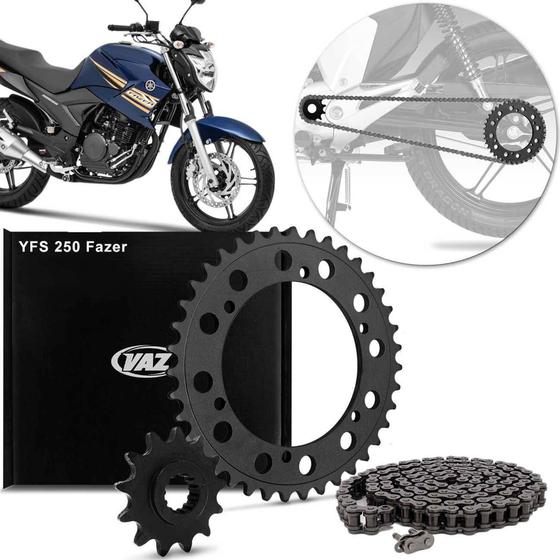 Imagem de Kit Relação Transmissão Com Retentor Yamaha YFS Fazer 250 2005 A 2017 Vaz Xtreme Y04512X