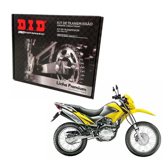 Imagem de Kit Relacao Transmissao Corrente Com Retentor Did Daido Nxr Bros 125 150 De 2003 Ate 2015