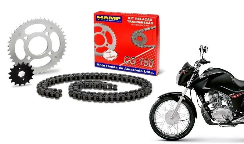 Kit Relação Transmissão Hamp Honda Cg Cargo Titan Fan 150 De 2004 Ate 2015 Menor preço em Kit Relação Transmissão Hamp Honda Cg Cargo Titan Fan 150 De 2004 Ate 2015