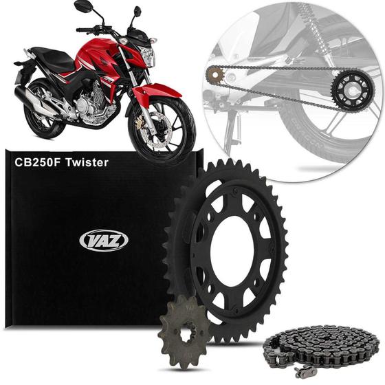 Kit Relação Transmissão Honda CB 250F Twister 2016 A 2018 Vaz Xtreme Black Edition H04010X Menor preço em Kit Relação Transmissão Honda CB 250F Twister 2016 A 2018 Vaz Xtreme Black Edition H04010X