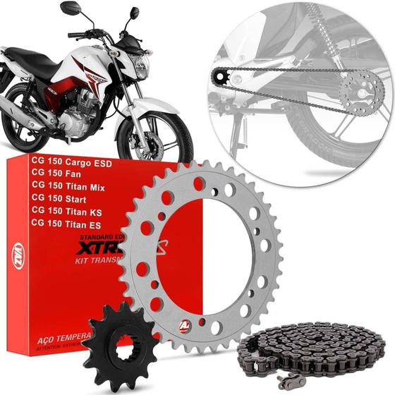 Imagem de Kit Relação Transmissão Honda CG 150 Fan 09 A 15 Cg 150 Titan 04 A 11 Start 150 15 A 16 Vaz Xtreme