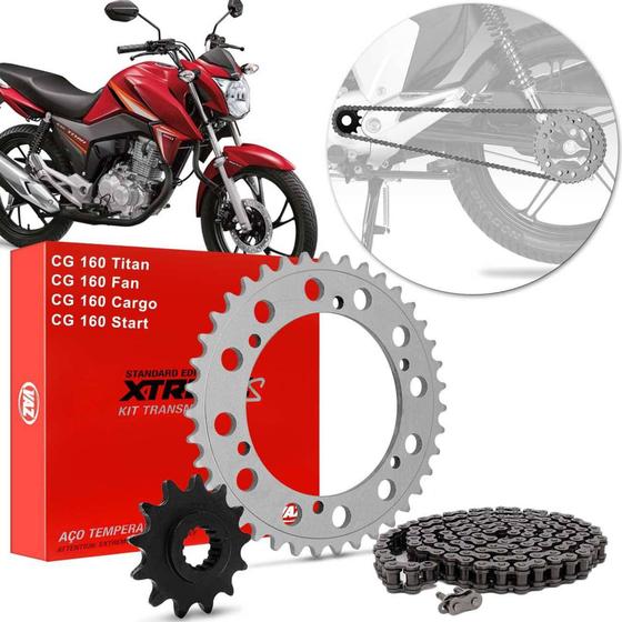 Imagem de Kit Relação Transmissão Honda CG 160 Titan Fan Cargo Start 2016 A 2019 Vaz Xtreme H04007XS