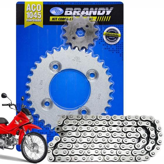 Imagem de Kit Relação-Transmissão Honda Pop 100 Aço 1045 Brandy