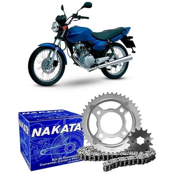 Imagem de Kit Relação Transmissão Moto Honda CG 125 95 a 2008 Nakata