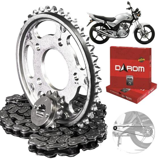 Imagem de Kit Relação Transmissão Moto Yamaha YBR 125 anos 2003 a 2015 - DAROM