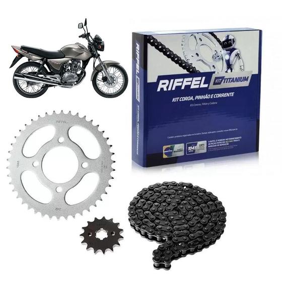 Kit Relação Transmissão Riffel Honda CG 150 Titan 2004-2015 Menor preço em Kit Relação Transmissão Riffel Honda CG 150 Titan 2004-2015
