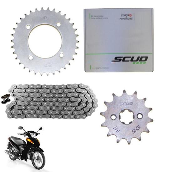 Imagem de Kit Relação Transmissão Scud Honda Biz 100 De 2013 Ate 2015