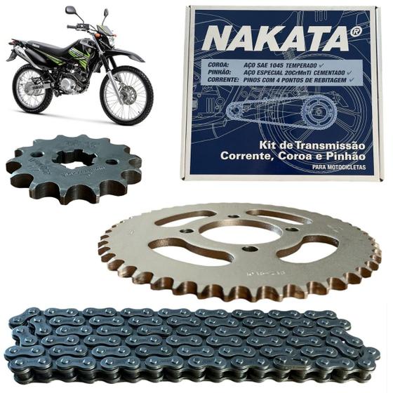 Imagem de Kit Relação Transmissão Tração Xtz 125 2002 2003 2004 2005 2006 2007 2008 2009 2010 2011 2012 Nakata