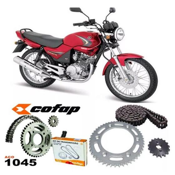 Imagem de Kit Relação Yamaha Ybr 125 Coroa Pinhão Corrente 2004 Diante