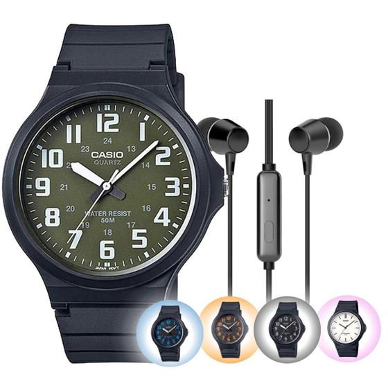 Imagem de Kit Relógio Casio Masculino Analógico MW-240 + Fone de Ouvido