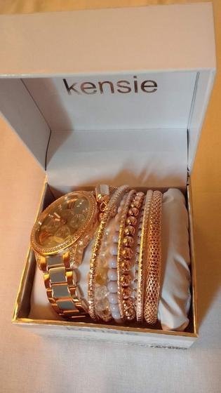 Imagem de Kit Relógio Kensie Com Pulseiras Feminino 