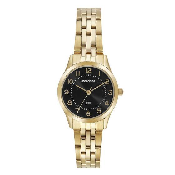 Imagem de Kit Relógio Mondaine Feminino Dourado E Preto 32796Lpmkde2K1