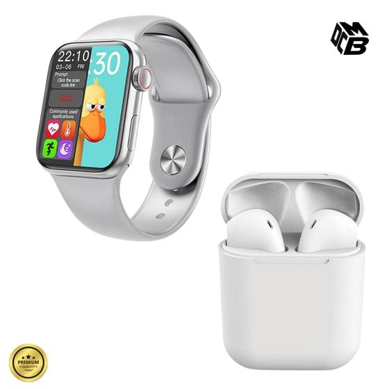 Kit Relogio Smartwatch HW12 40mm Android iOS Bluetooth + Fone inPods 12