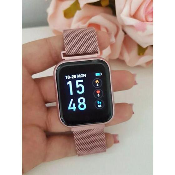 Imagem de Kit Relógio Smartwatch Rose + 2 Pulseiras + Fone Bluetooth