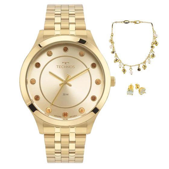 Kit Relógio Technos Feminino Analógico 2039DT/1XK2 Menor preço em Kit Relógio Technos Feminino Analógico 2039DT/1XK2