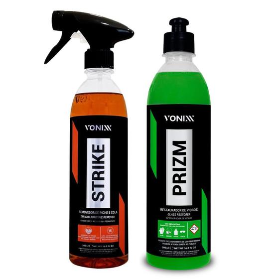 Imagem de Kit Removedor de Piche e Cola Strike 500ml + Removedor de Chuva Ácida Prizm 500ml Vonixx