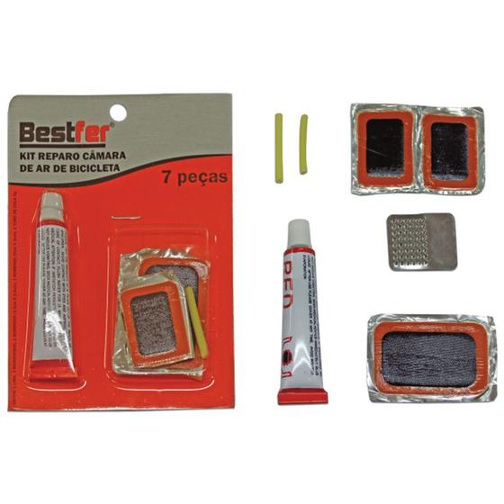 Imagem de Kit reparo camara de ar de bicicleta bestfer