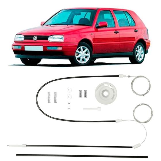 Imagem de Kit Reparo Maquina Vidro Elétrico Volkswagen Vw Golf Antigo 2 4 Portas Da Frente Dianteiras Frenteira Ano Até 1998