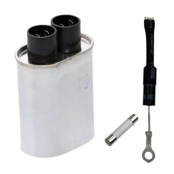 Imagem de Kit Reparo Microondas Capacitor 0,70uf + Diodo + Fusivel 20A