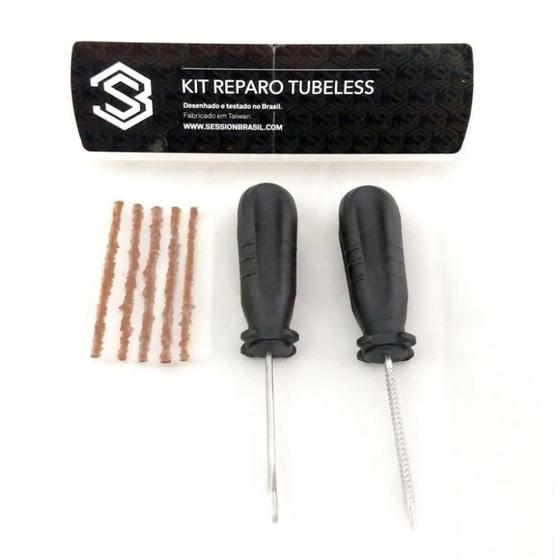 Imagem de Kit Reparo para Pneu Tubeless com 5 Tiras e Ferramentas Macarrão