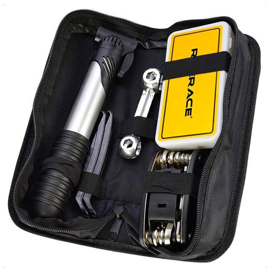 Imagem de Kit Reparo Pneu Bike Lorben Bolsa+Bomba 8 Reparos