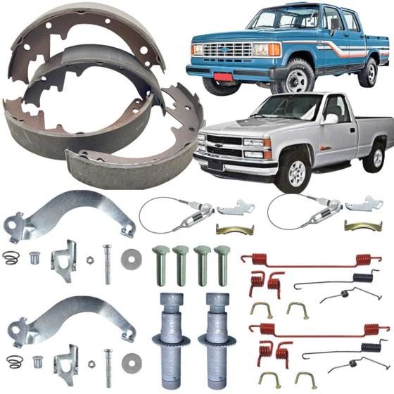 Imagem de Kit reparo + sapata patim lona do tambor campana freio traseiro gm a20 c20 d20 silverado gmc 3500 hd 1993 a 2003