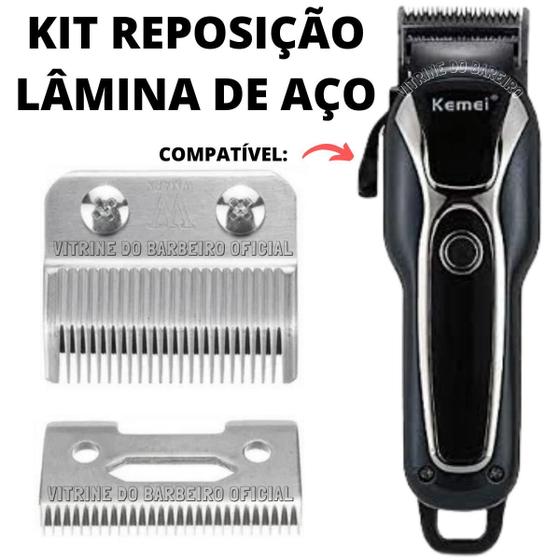 Imagem de Kit Reposição Lâmina De Aço Para Máquina Tosa Pet Kemei 1991