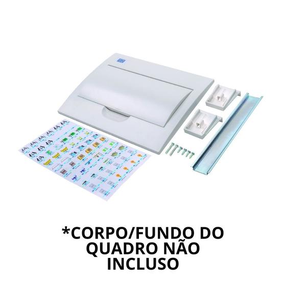 Imagem de Kit reposição tampa do quadro de distribuicao embutir branca 12 minidisjuntores - weg