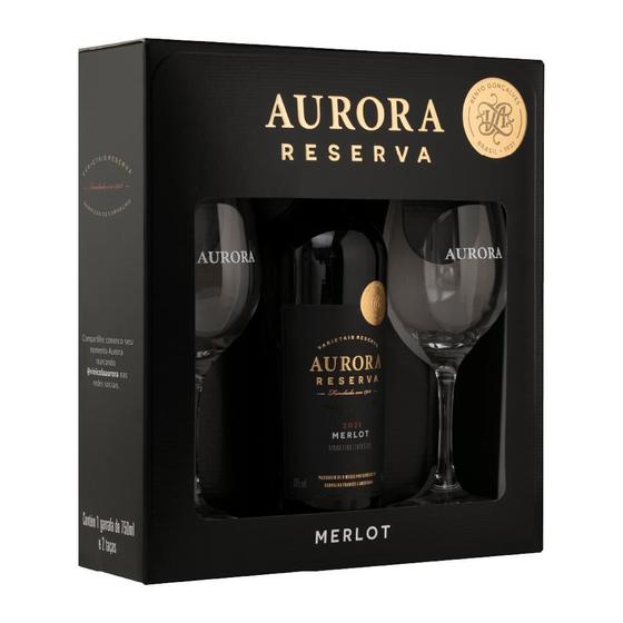 Imagem de Kit Reserva Merlot com 2 Taças - Aurora