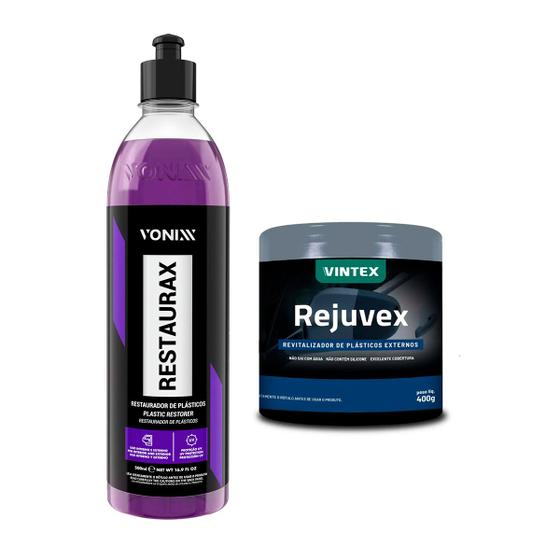 Imagem de Kit Restaurador de Plásticos 500ml 2009015 Vonixx e Revitalizador de Plásticos