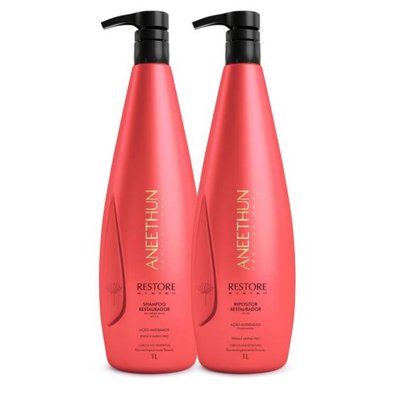 Imagem de Kit Restore Shampoo + Mascara Litro Profissional - Aneethun