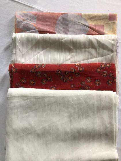 Imagem de Kit retalhos de tecidos - lisos e estampados - 2 kgs