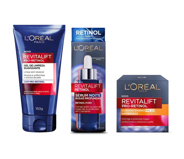 Imagem de Kit retinol antirrugas revitalift loréal paris completo