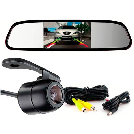 Imagem de Kit Retrovisor com Monitor LCD 4.3" + Câmera Ré