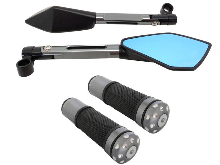 Kit Retrovisor Manopla Acessórios Esportivo Cb 300 Cbx 250 Twister Titan Fan Bros Tornado Falcon Menor preço em Kit Retrovisor Manopla Acessórios Esportivo Cb 300 Cbx 250 Twister Titan Fan Bros Tornado Falcon
