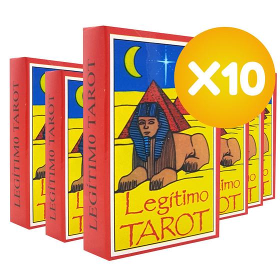 Imagem de Kit Revenda 10 Baralhos Tarô Legítimo Tarot Egípcio c Manual
