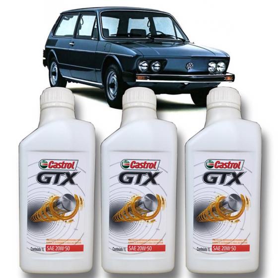 Kit revisão 3 litros de óleo castrol 20w50 anti borra para kombi fusca brasilia Menor preço em Kit revisão 3 litros de óleo castrol 20w50 anti borra para kombi fusca brasilia